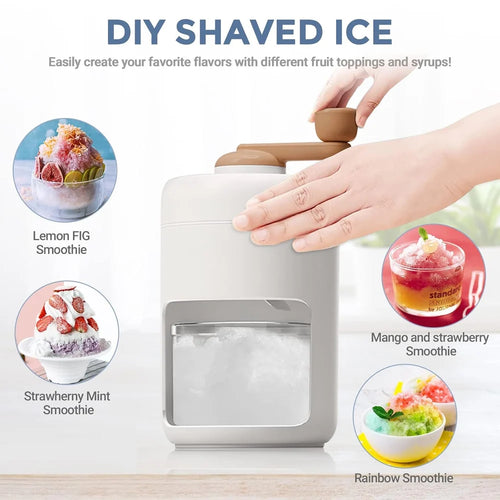 Ice Shaver Machine – Easy Manual Ice Shaver for Snow Cones, Slushies & Refreshing Frozen Desserts