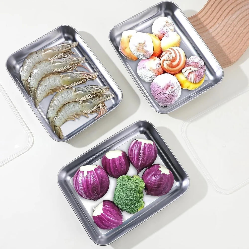 Stainless Steel Food Storage Container with Airtight Leakproof Lid – Rectangular Meal Prep Box for Lunch, Snacks, Leftovers, Baking & Meat Storage | Reusable Fridge Organizer