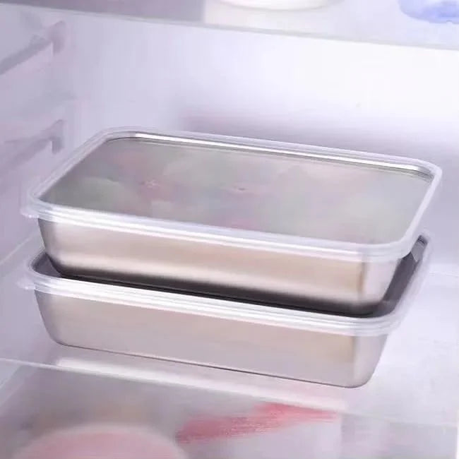 Stainless Steel Food Storage Container with Airtight Leakproof Lid – Rectangular Meal Prep Box for Lunch, Snacks, Leftovers, Baking & Meat Storage | Reusable Fridge Organizer